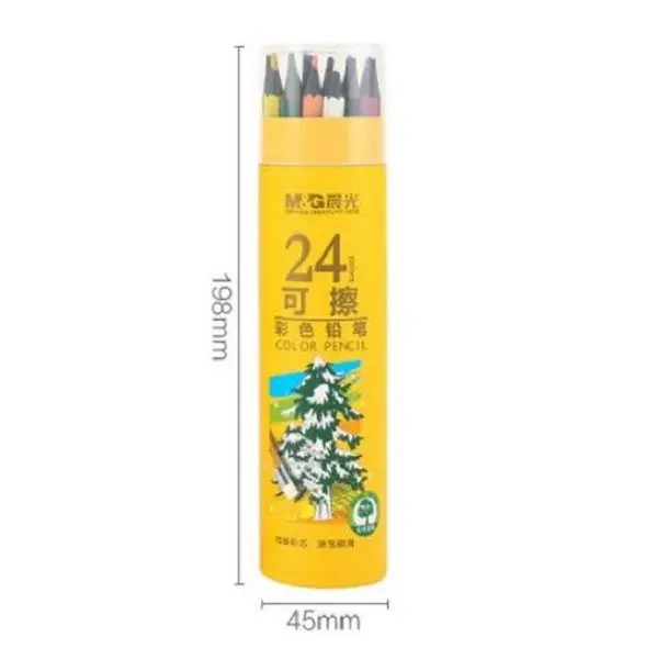 الوان خشب 24 لون القابله للمسح M&G wood Erasable 24 color 