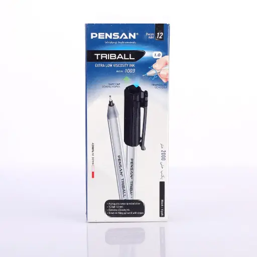 علبة قلم جاف Pensan Triball Black 1mm