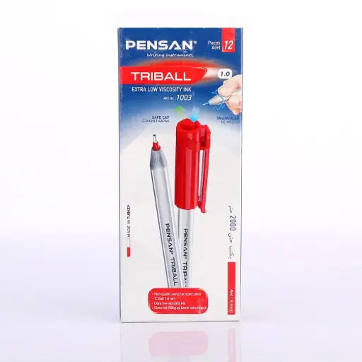 علبة قلم جاف Pensan Triball Red 1mm