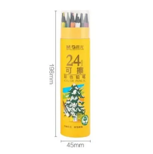 الوان خشب 24 لون القابله للمسح M&G wood Erasable 24 color 